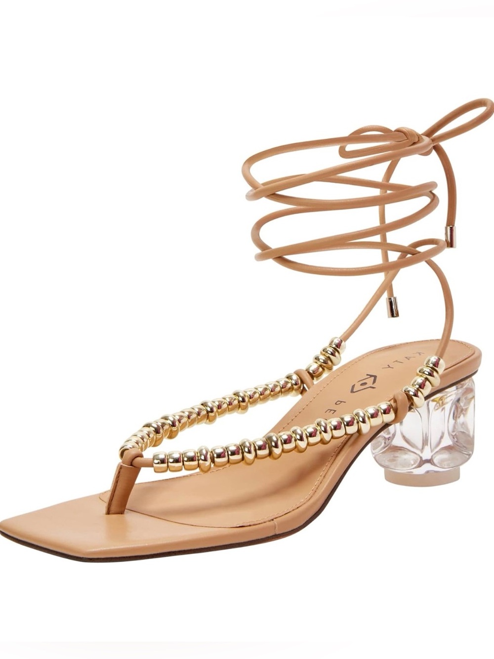 ♥️Katy Perry Collection The Cubie Bead Lucite Heel Gladiator Sandal-Boscotti 10M